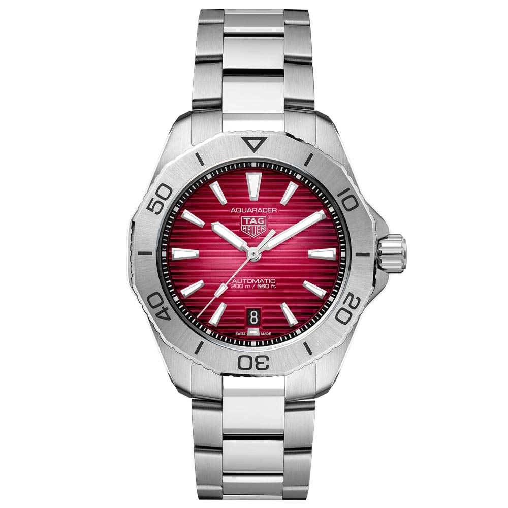 TAG Heuer Aquaracer Professional 200 Red Dial 40mm Automatic Gents Watch WBP2114.BA0627