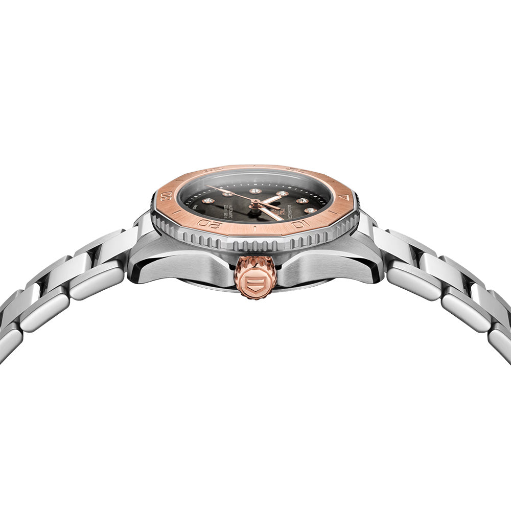 TAG Heuer Aquaracer Professional 200 30mm Black MOP Dial Steel & Gold Diamond Automatic Ladies Watch WBP2451.BA0622