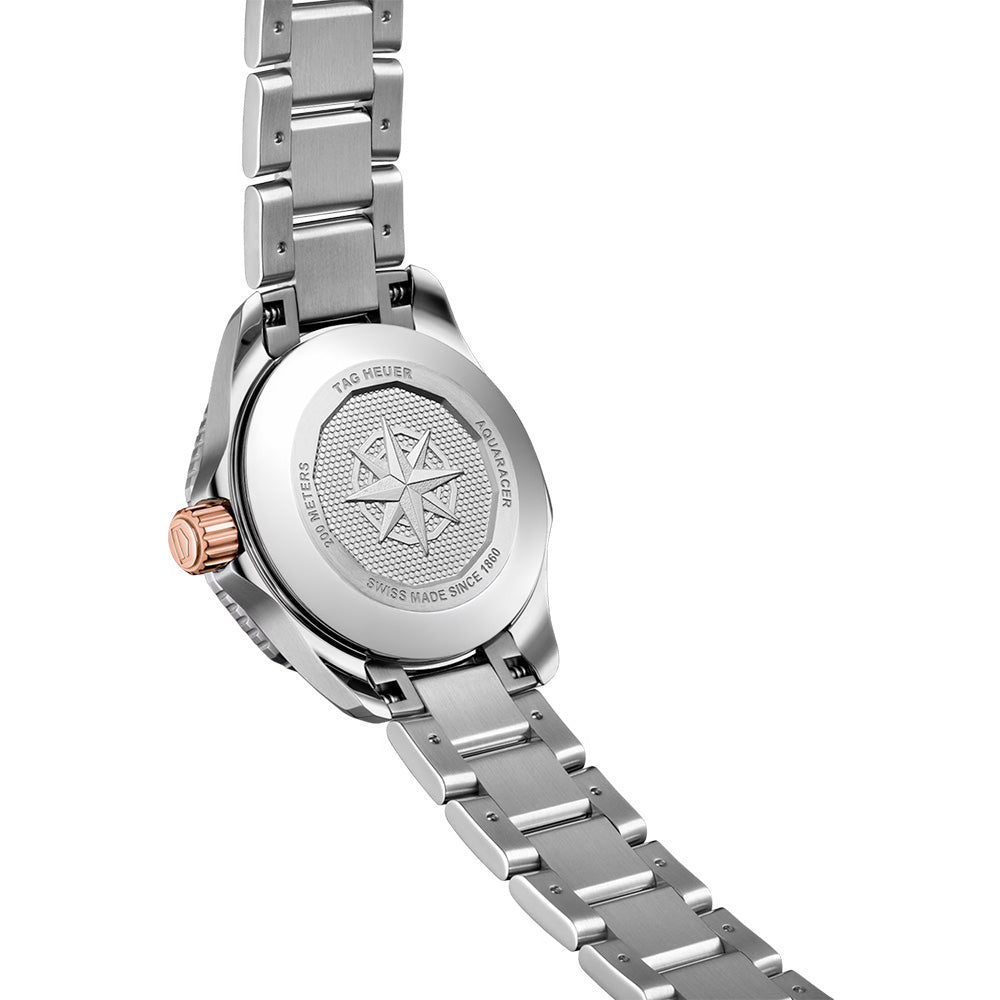 TAG Heuer Aquaracer Professional 200 30mm Black MOP Dial Steel & Gold Diamond Automatic Ladies Watch WBP2451.BA0622