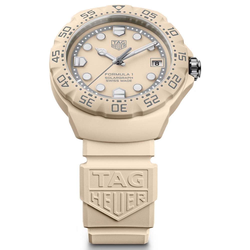 TAG Heuer Formula 1 Solargraph Limited Edition 38mm Beige Dial TH-Polylight Quartz Watch WBY1164.FT8114