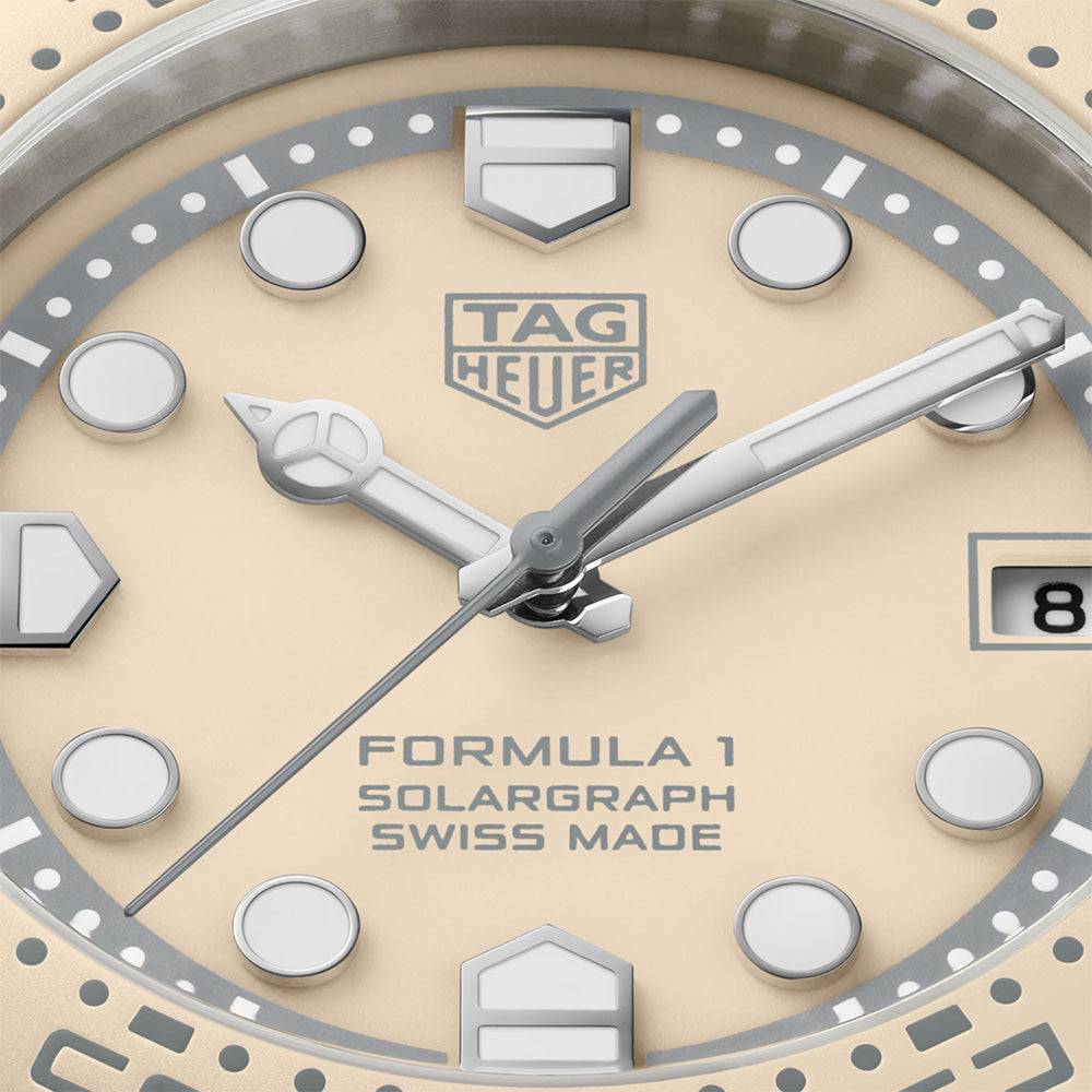 TAG Heuer Formula 1 Solargraph Limited Edition 38mm Beige Dial TH-Polylight Quartz Watch WBY1164.FT8114