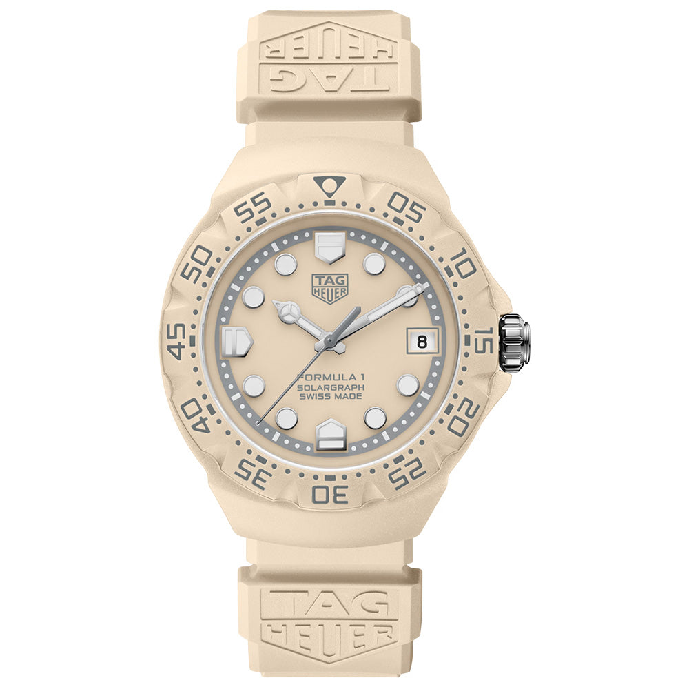 TAG Heuer Formula 1 Solargraph Limited Edition 38mm Beige Dial TH-Polylight Quartz Watch WBY1164.FT8114