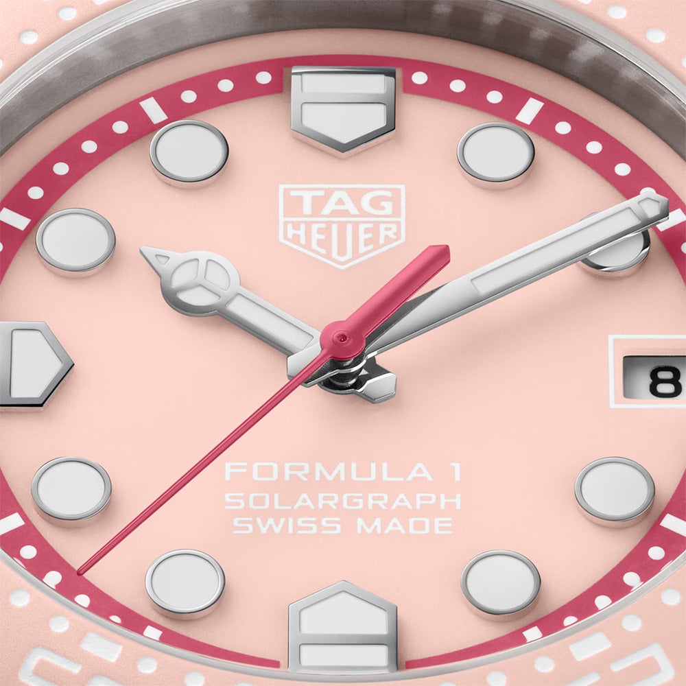 TAG Heuer Formula 1 Solargraph Limited Edition 38mm Pink Dial TH-Polylight Quartz Watch WBY1165.FT8115