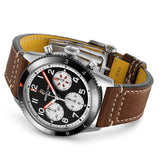 breitling classic avi chronograph 42mm mosquito black dial gents automatic watch side view