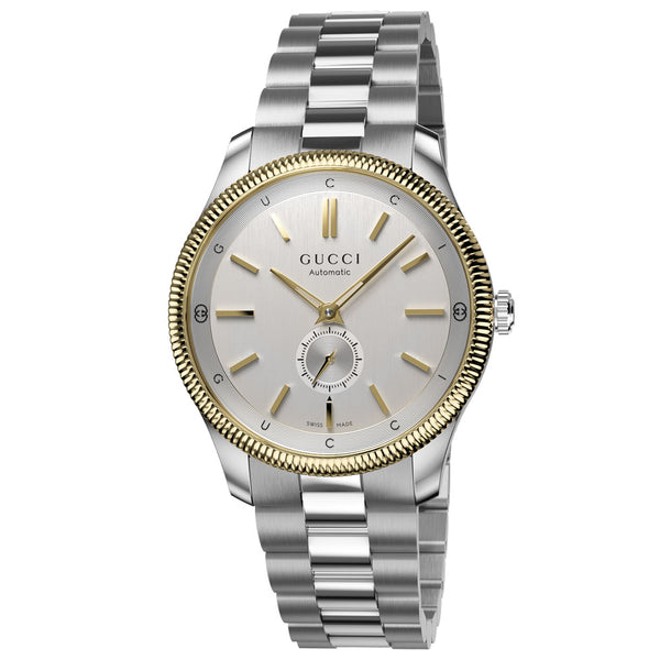 Gucci G-Timeless 40mm Silver Dial Gold Plated & Steel Automatic Gents