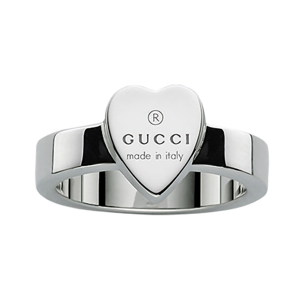 Gucci Trademark Silver Heart Ring YBC223867001