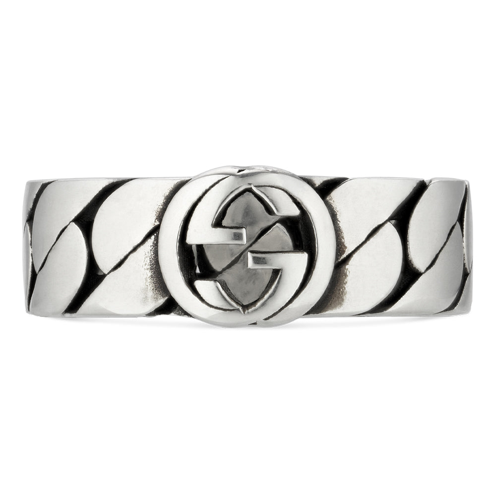 Gucci Interlocking Silver 6mm Ring YBC661513001
