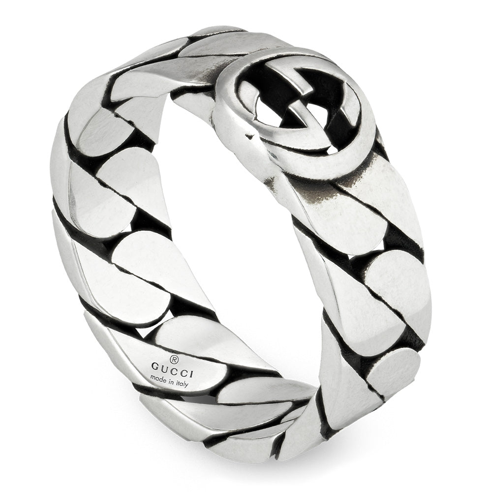 Gucci Interlocking Silver 6mm Ring YBC661513001