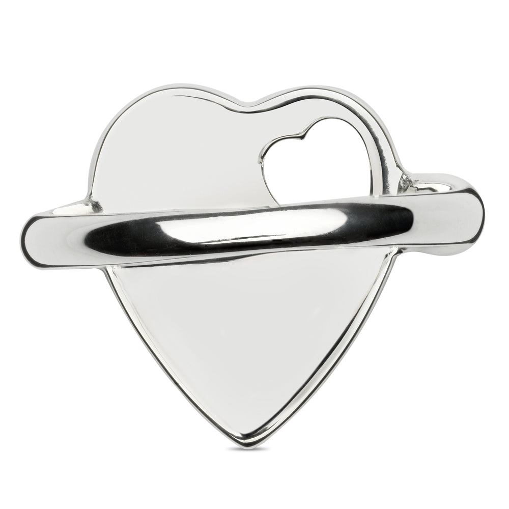 Gucci Trademark Silver Heart Ring YBC796357001