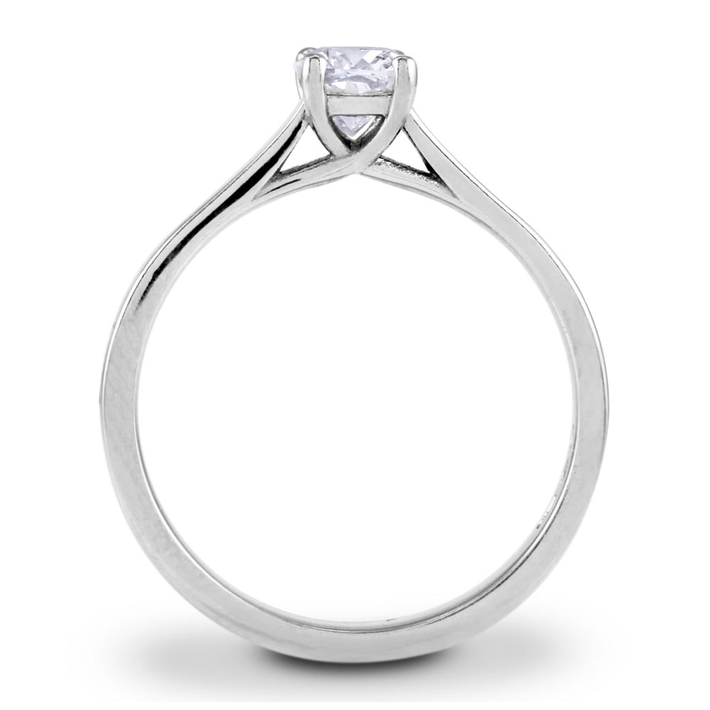 Platinum 0.70ct D VS2 Cushion Cut Diamond Engagement Ring
