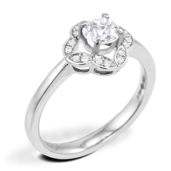 Platinum 0.59ct Diamond Fancy Cluster Ring