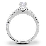 Platinum 0.51ct Round Brilliant Diamond & 0.34ct Diamond Set Shoulders Engagement Ring