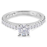 Platinum 0.51ct Round Brilliant Diamond & 0.34ct Diamond Set Shoulders Engagement Ring