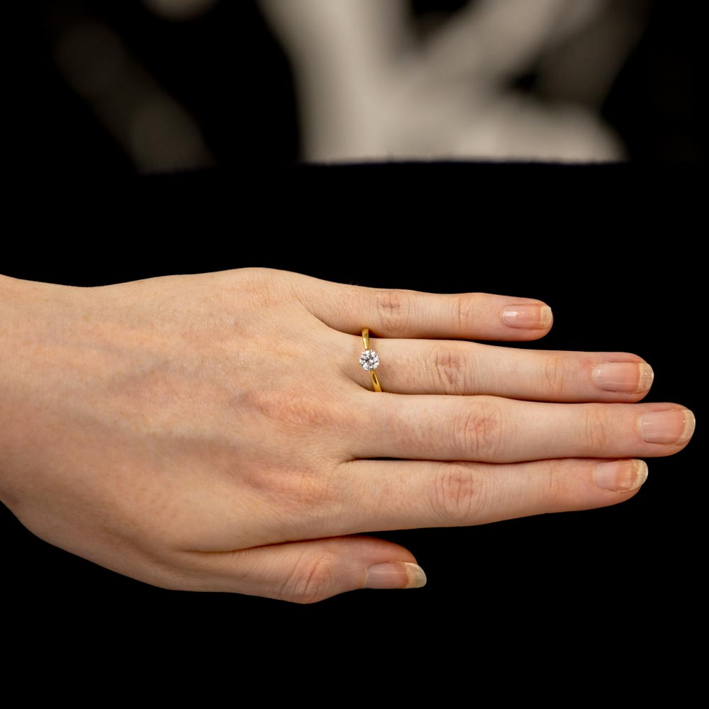 The Blossom 18ct Yellow Gold 0.55ct Round Brilliant Cut Diamond Solitaire Engagement Ring