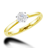 The Blossom 18ct Yellow Gold And Platinum Round Brilliant Cut Diamond Solitaire Engagement Ring