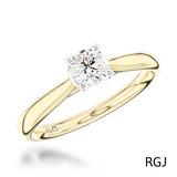 the open tulip 18ct yellow gold and platinum round brilliant cut diamond solitaire engagement ring