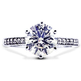 Platinum 2.22ct Round Brilliant Cut Diamond Set Shoulders Engagement Ring
