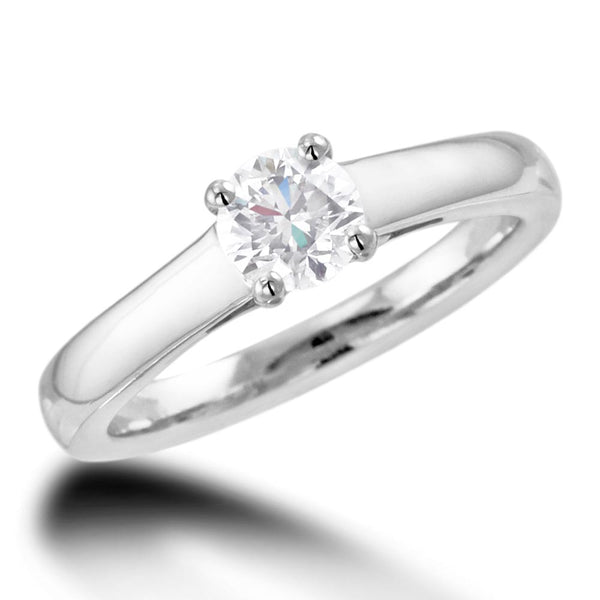 Platinum 0.51ct Round Brilliant Cut Diamond Solitaire Engagement Ring