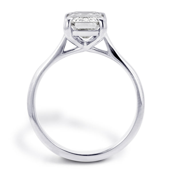 The Hazel Platinum 2.01ct Emerald Cut Diamond Solitaire Engagement Ring