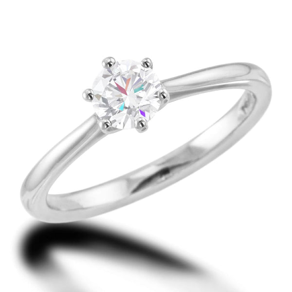 The Blossom Platinum Round Brilliant Cut Diamond Solitaire Engagement Ring