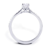 Platinum 0.40ct Round Brilliant Cut Diamond Engagement Ring With 0.10ct Diamond Set Shoulders