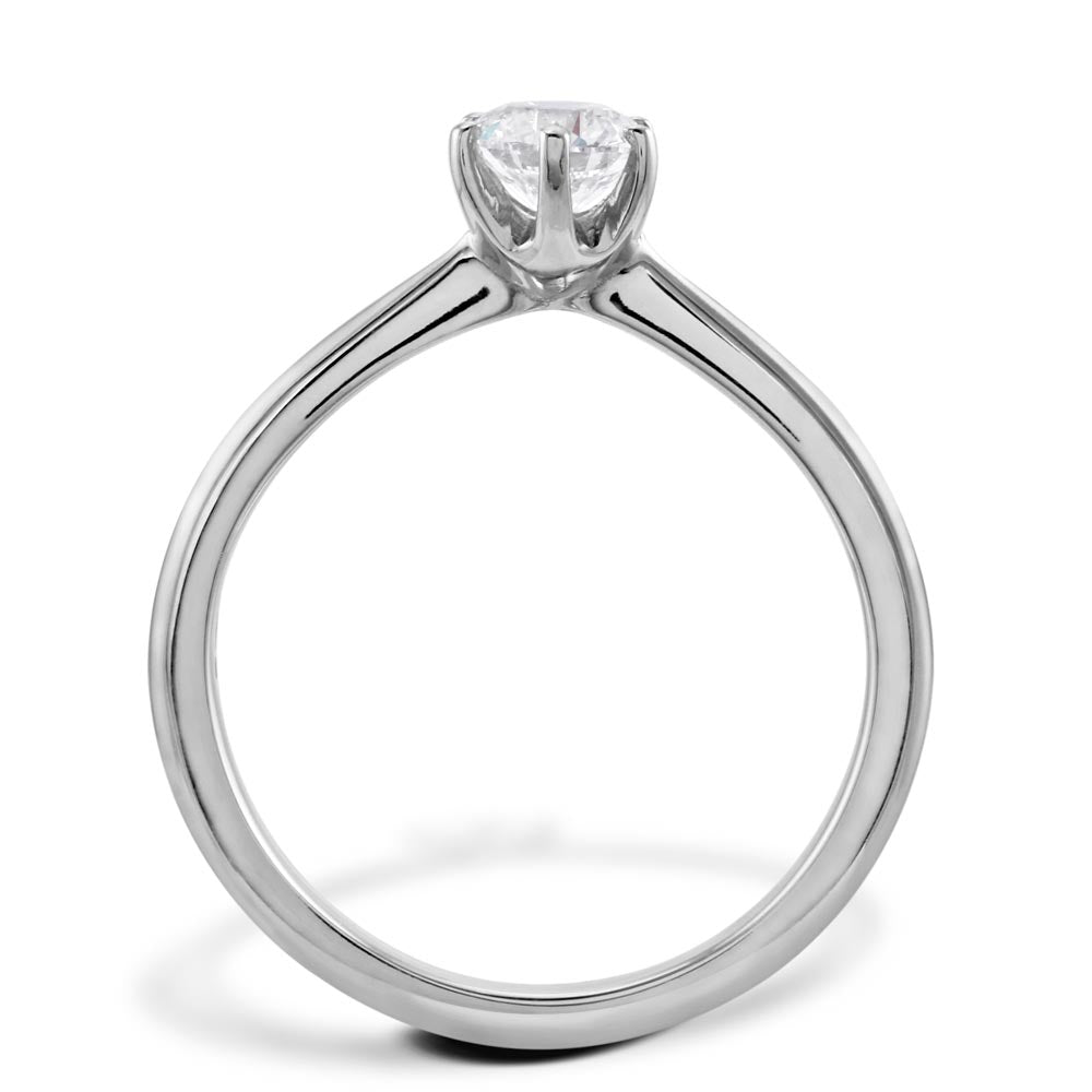 The Sunflower Platinum Round Brilliant Cut Diamond Solitaire Engagement Ring