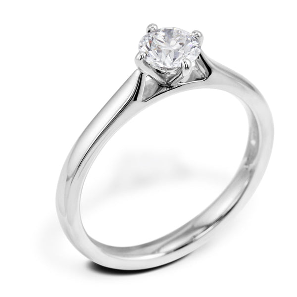 The Willow Platinum Round Brilliant Cut Diamond Solitaire Engagement Ring