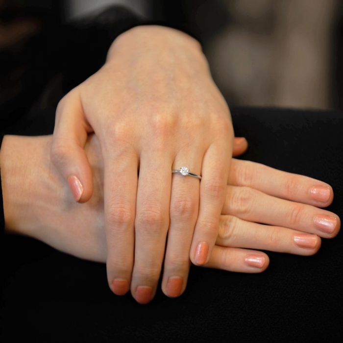 The Cherry Blossom Platinum 0.60ct Round Brilliant Cut Diamond Solitaire Engagement Ring