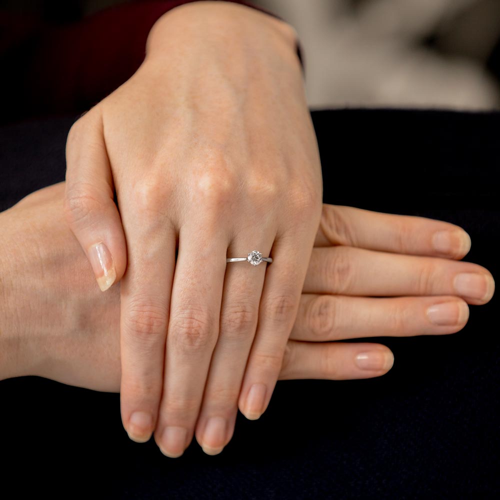 The Blossom Platinum 0.70ct Round Brilliant Cut Diamond Solitaire Engagement Ring