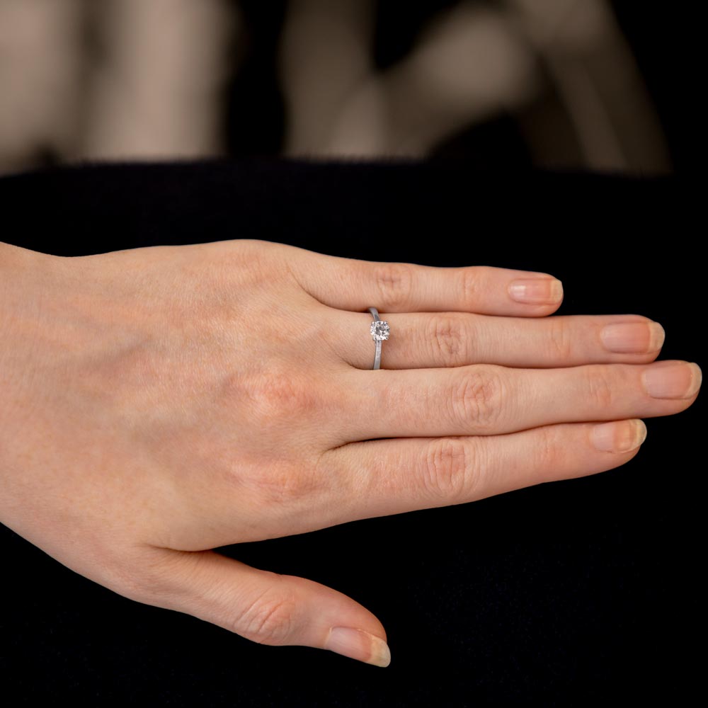 The Allium Platinum 0.40ct Round Brilliant Cut Diamond Solitaire Engagement Ring