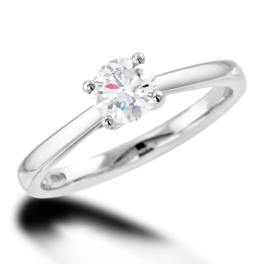 The Allium Platinum Round Brilliant Cut Diamond Solitaire Engagement Ring