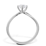 The Rose Platinum Round Brilliant Cut Diamond Solitaire Engagement Ring With Channel Set Diamond Shoulders