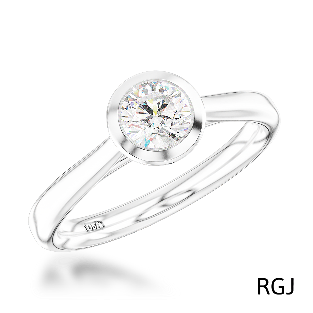 the alena platinum round brilliant cut diamond solitaire engagement ring with diamond detailing