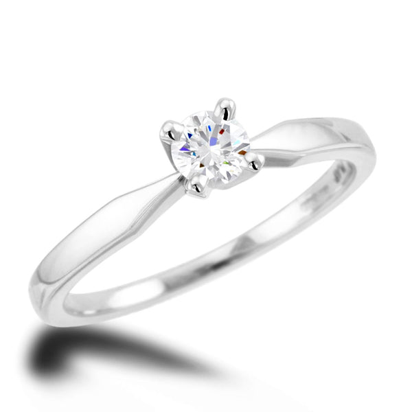 Platinum 0.31ct Round Brilliant Cut Diamond Solitaire Engagement Ring