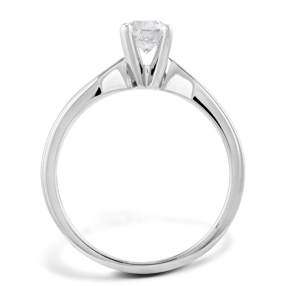 Platinum 0.53ct Round Brilliant Cut Diamond Solitaire Engagement Ring