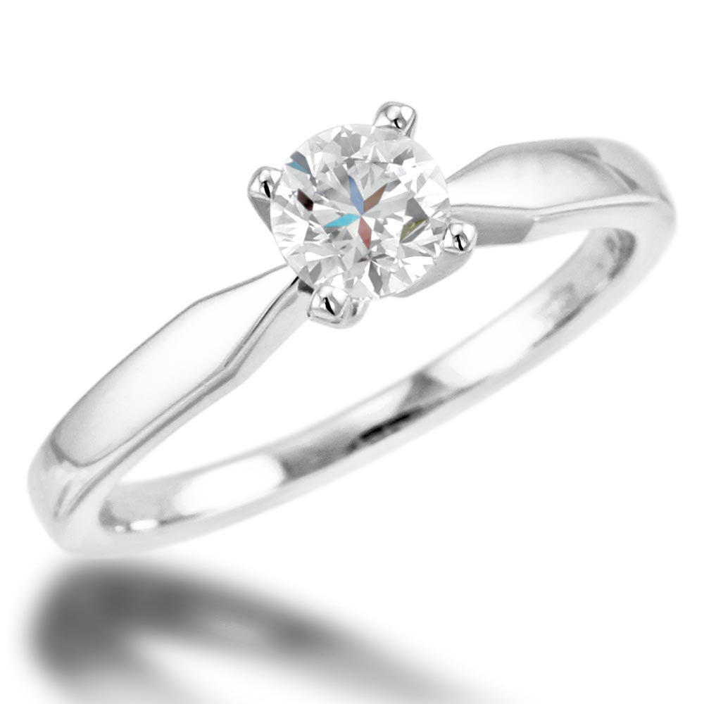 Platinum 0.53ct Round Brilliant Cut Diamond Solitaire Engagement Ring