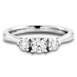 The Senna Platinum Round Brilliant Cut Diamond Three Stone Engagement Ring