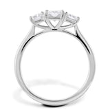Platinum 1.19ct Radiant Cut Diamond Three Stone Engagement Ring
