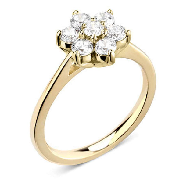 18ct yellow gold 1.05ct round brilliant cut diamond seven stone engagement ring