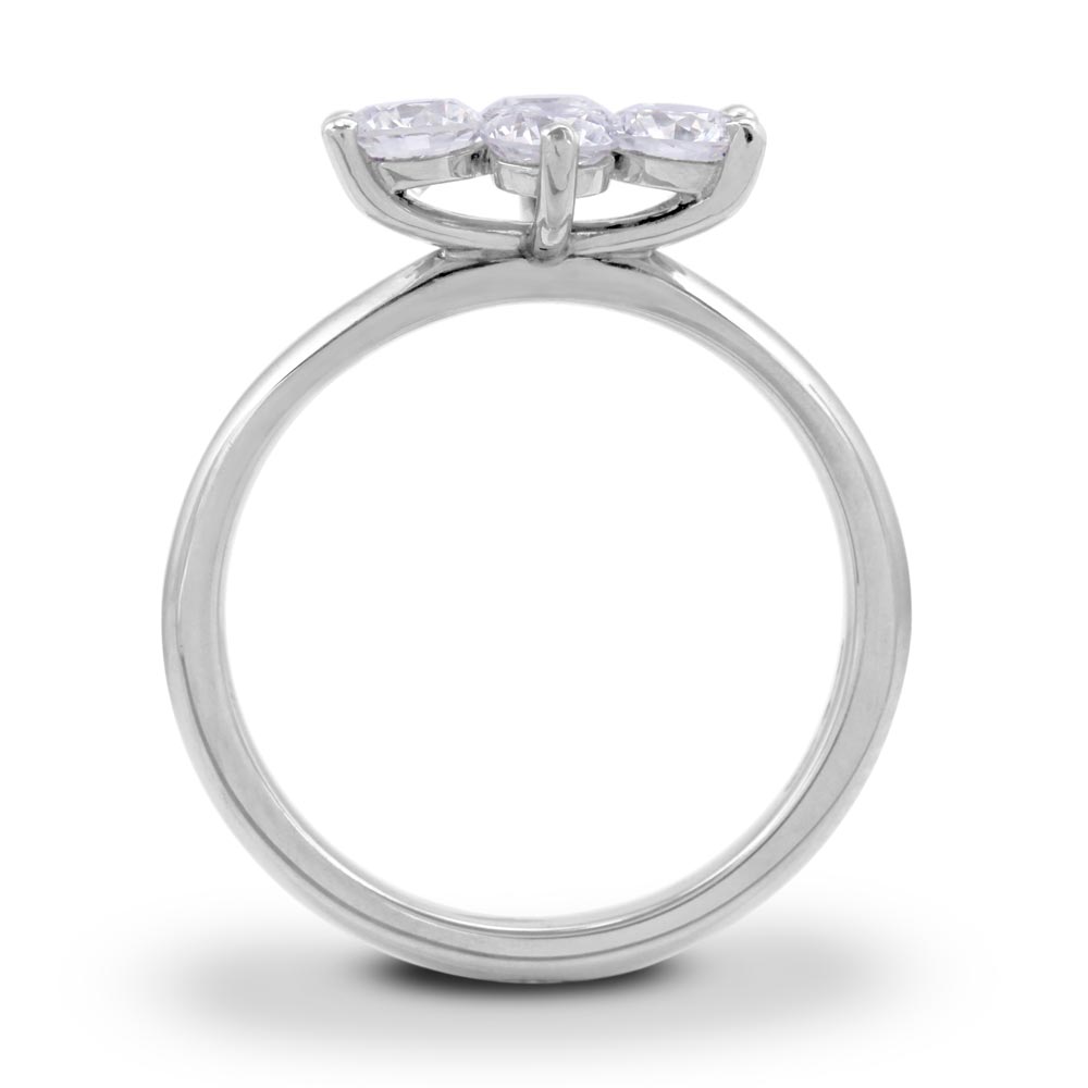 Platinum 1.01ct Round Brilliant Cut Diamond Four Stone Cluster Engagement Ring