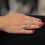 Platinum 0.75ct Nine Stone Diamond Fancy Right Hand Bubble Ring