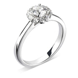 platinum 0.57ct round brilliant cut diamond engagement ring with diamond halo