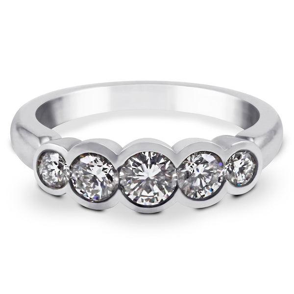 Platinum 1ct Diamond Bubble Half Eternity Ring