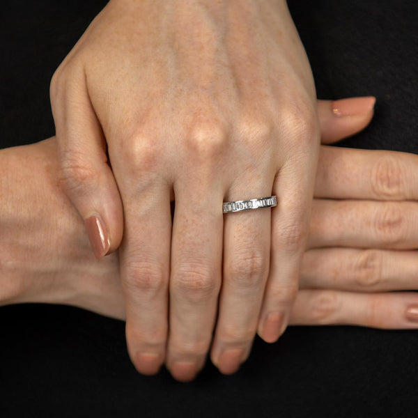 Platinum 1ct Baguette Cut Diamond Full Eternity Ring