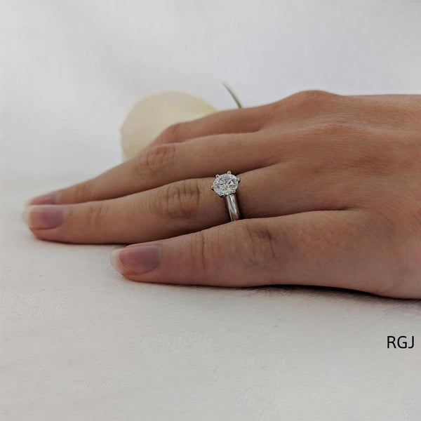 The Innis Platinum Round Brilliant Cut Diamond Solitaire Engagement Ring