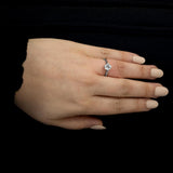 the round brilliant cut compass set platinum lab grown diamond solitaire engagement ring model shot