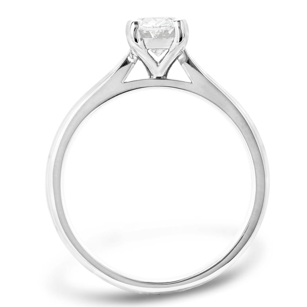 The Oval Cut Four Claw Platinum Lab Grown Diamond Solitaire Engagement Ring