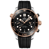 OMEGA Seamaster Diver 300M 44mm Black Dial 18ct Rose Gold & Steel Automatic Gents Watch 21022445101001