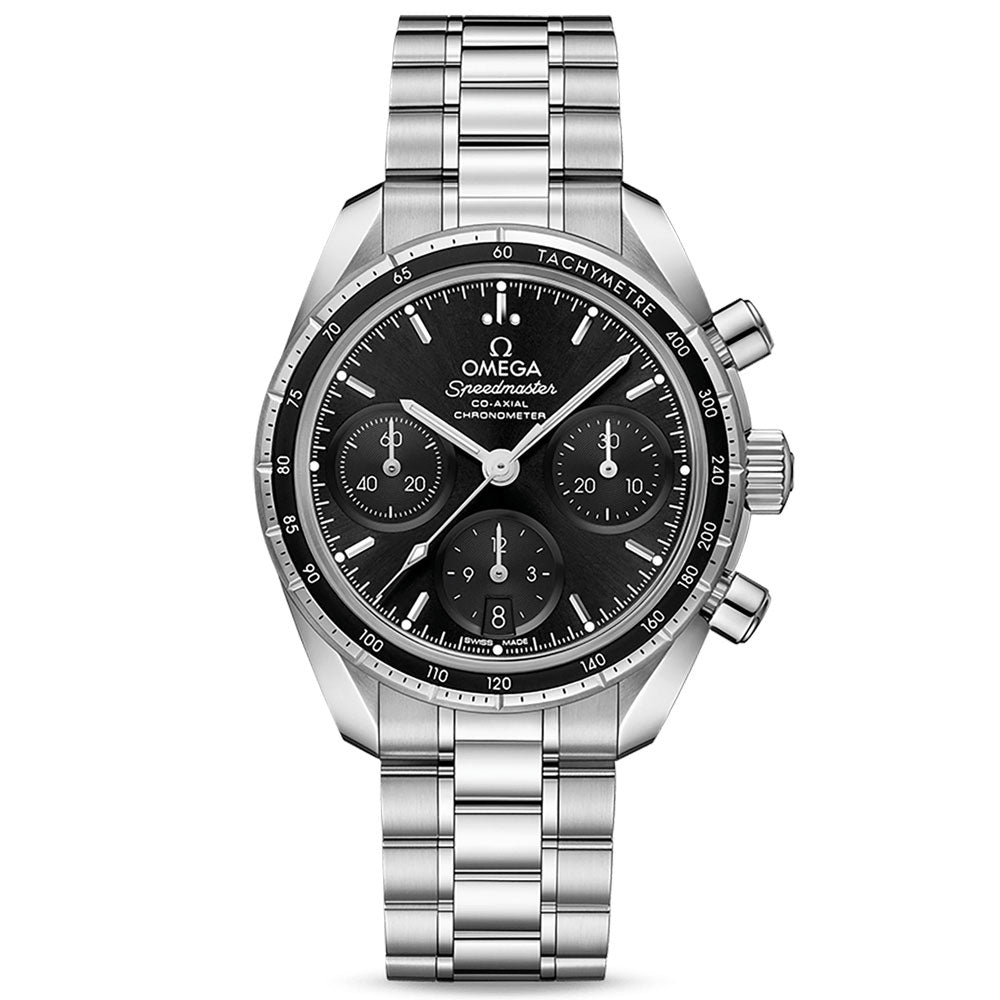 OMEGA Speedmaster Chronograph 38mm Black Dial Automatic Watch 32430385001001