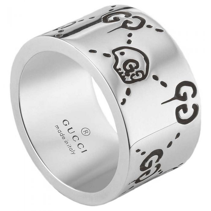 Gucci Ghost Silver 12mm Ring YBC455319001022